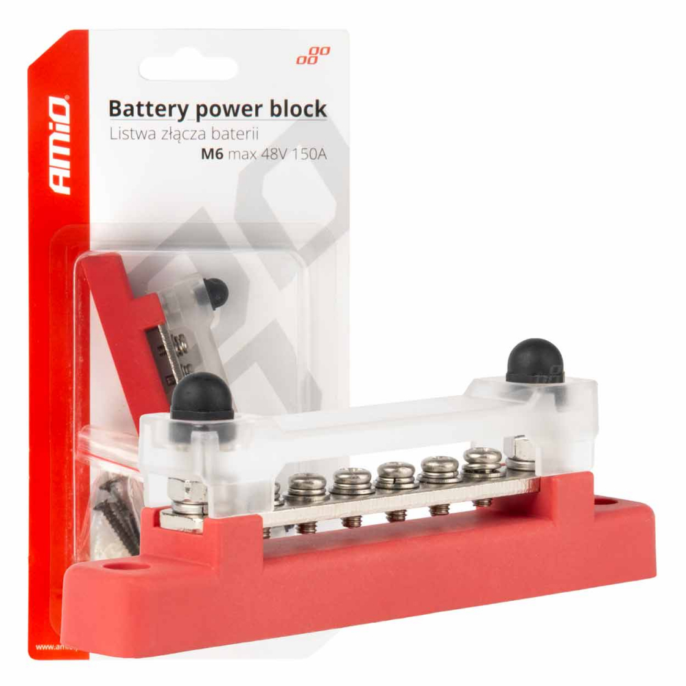 Bloc Distributie Curent cu Bara Colectoare M6, 12V-48V, 150A - Borna Distributie Electrica [1]