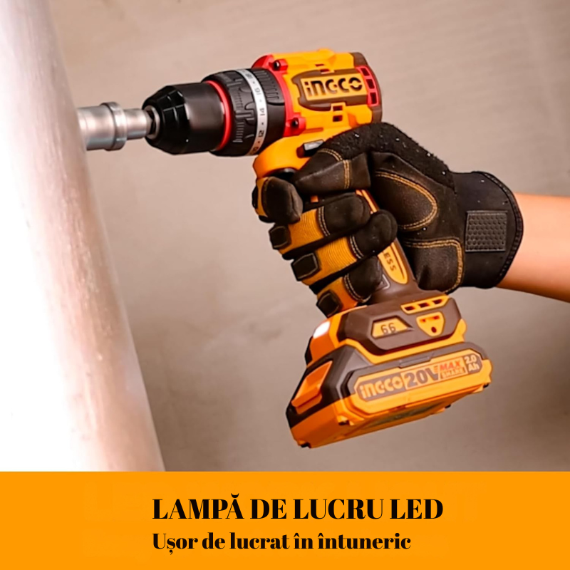 Bormasina cu Impact fara perii, 20V, 66Nm, 13Nm, Mandrina Metalica, Kit complet, 47 accesorii [3]