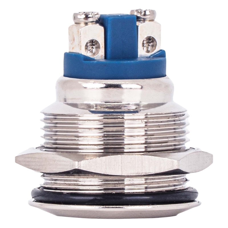 Buton rotund plat, momentan, otel, 1,9 cm, 12/230V, 5A, pentru control circuite [2]