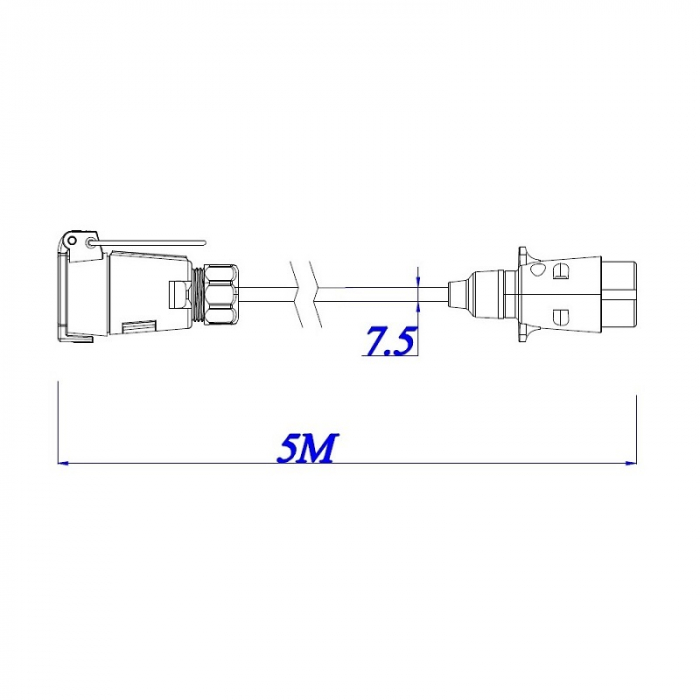 Cablu electric remorca, prizastecher, mamatata, 7 PINI, 5m - Truck LED E1223 [2]