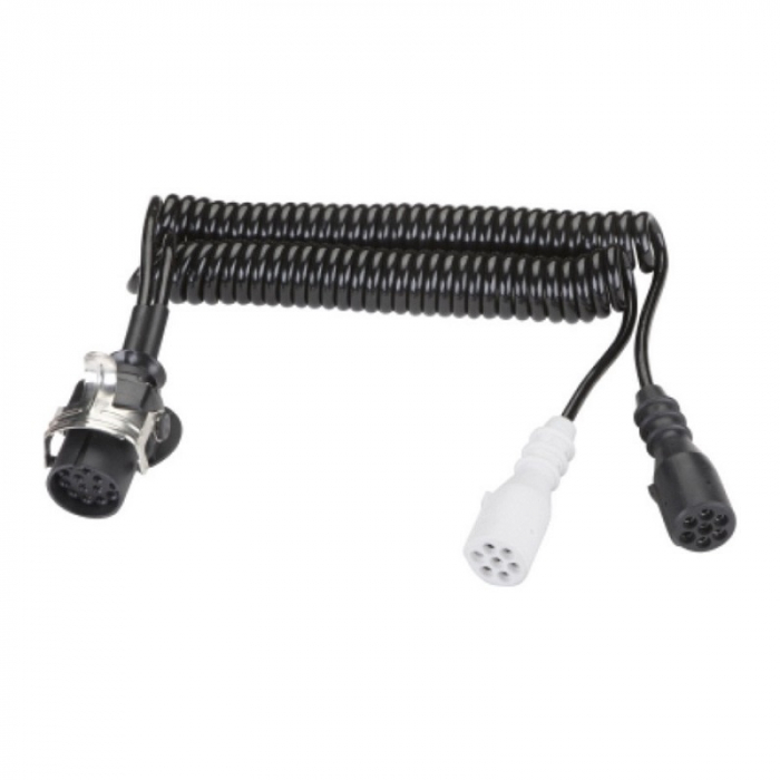 Cablu electric spiralat, adaptor priza, Tip Y, NS, 15 pini la 2 x 7 pini, 1577, 24V, 3.8m - Truck LED E1201-A [2]