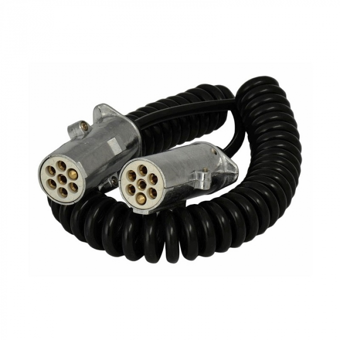 Cablu electric spiralat remorca, 7 pini, tip S, 4m, 24V - Truck LED E1254 [2]