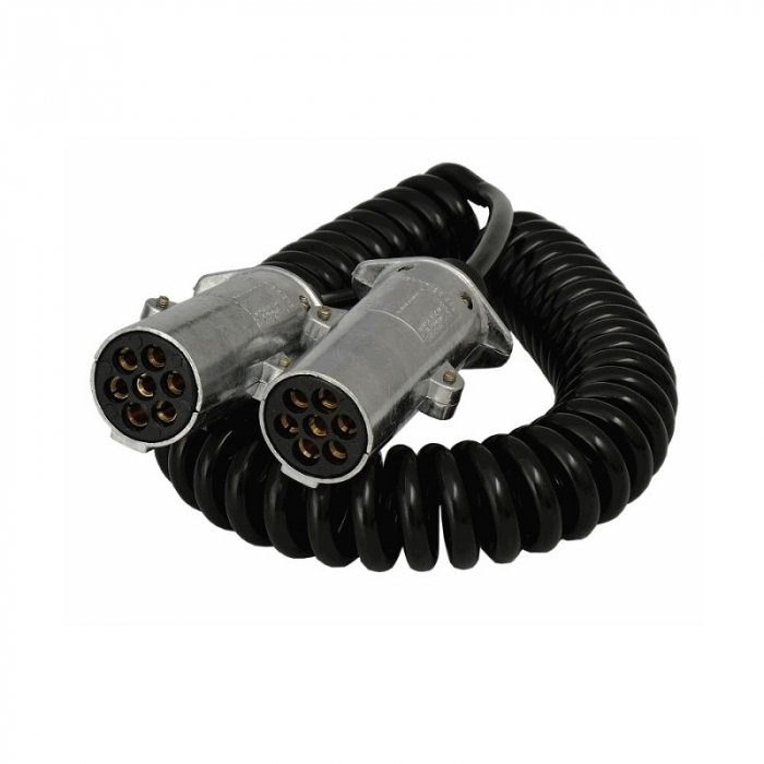 Cablu electric spiralat remorca, stecher mama  mama, 7 PINI, tip N, 4m, 24V - Truck LED E1253 [3]