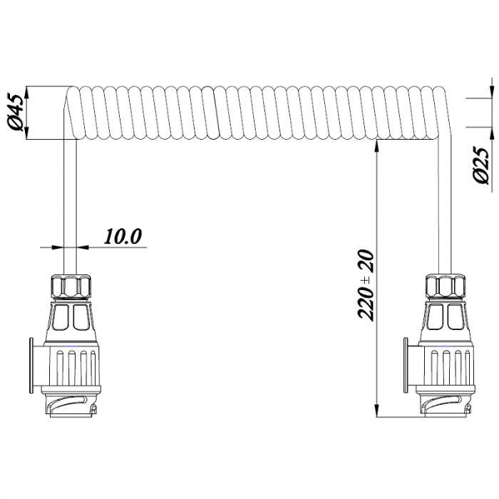 Cablu spiralat, TataTata, 13pini, 13fire, 3m - Truck LED E1382 [2]