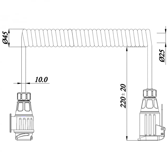 Cablu TataMama spiralat remorca, 13pini, 13 fire, 3m - Truck LED E1384 [2]