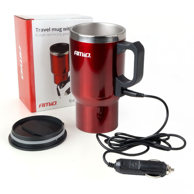 Cana auto termica 12V, 450ml, otel inoxidabil, pentru incalzire bauturi in masina [9]