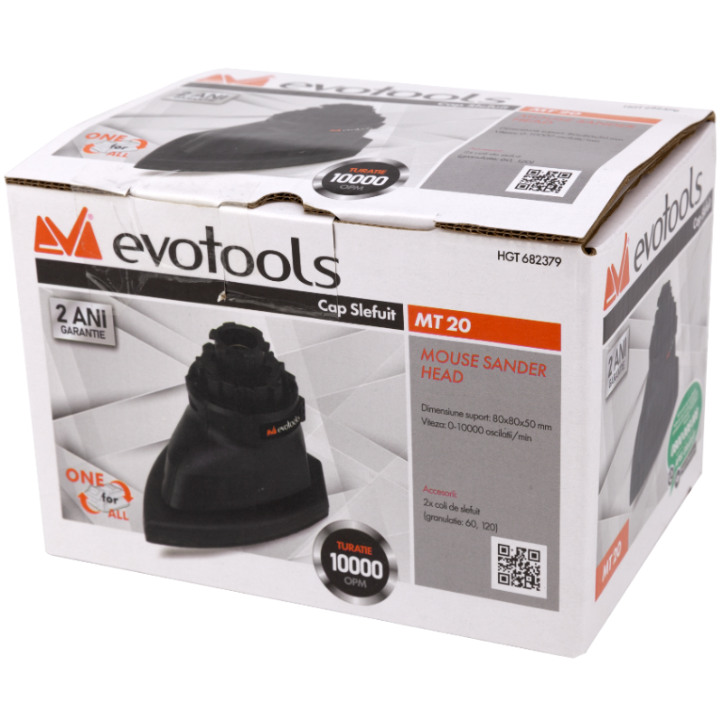 Cap Slefuit Mouse, Accesoriu Masina de Insurubat, Dimensiune Suport 80x80x50 mm, Frecventa 10000 Oscilatii/Minut, Slefuire Colturilor, Compatibilitate 20V [3]