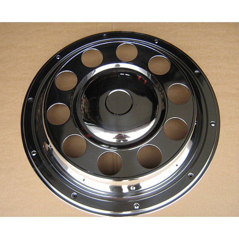 Capac butuc pentru janta fata de 22,5", otel inoxidabil, montat cu inel, 10 găuri, PCD 335mm [4]