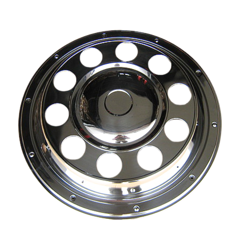 Capac butuc pentru janta fata de 22,5", otel inoxidabil, montat cu inel, 10 găuri, PCD 335mm [2]