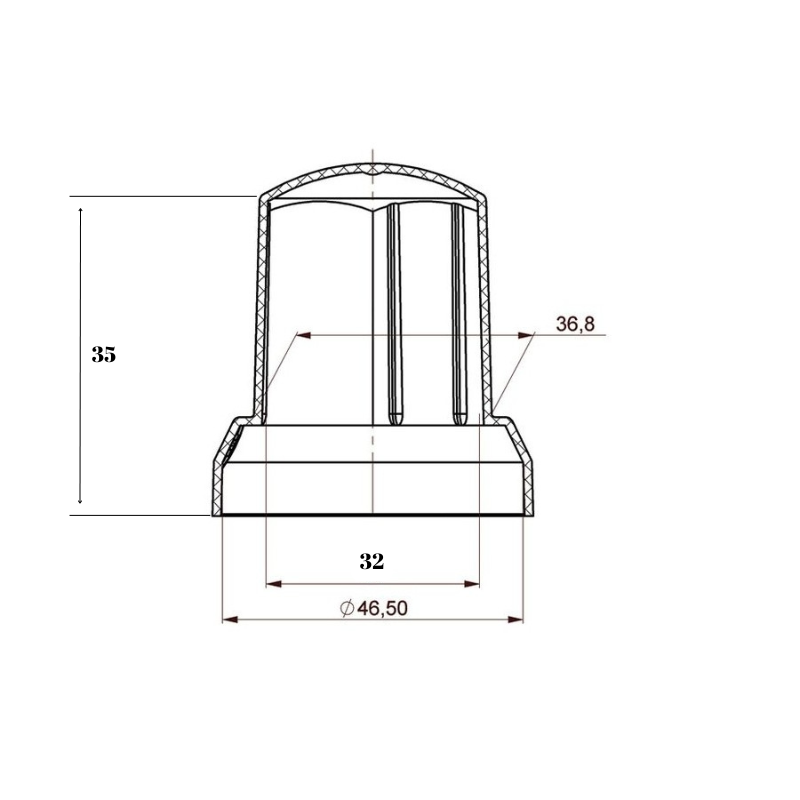Capac Cromat pentru piulita de 32mm, L 35mm, camioane, semiremorci [2]