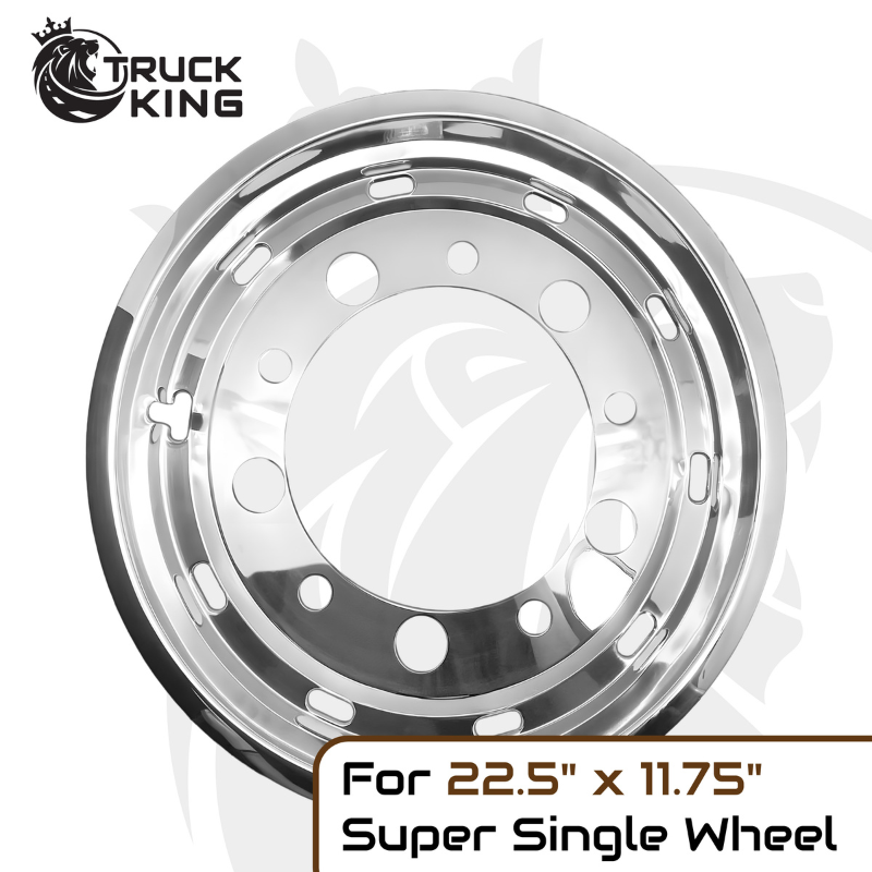 Capac Janta Fata 22,5x11,75 ET135 Super Single, Inox, 10 Gauri, PCD 335mm, Prindere cu Suruburi [3]