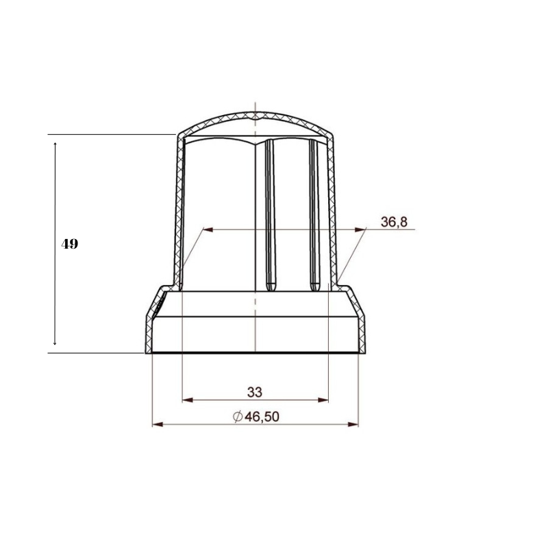 Capac Negru pentru piulita de 33mm, L 49mm, camioane, semiremorci [2]