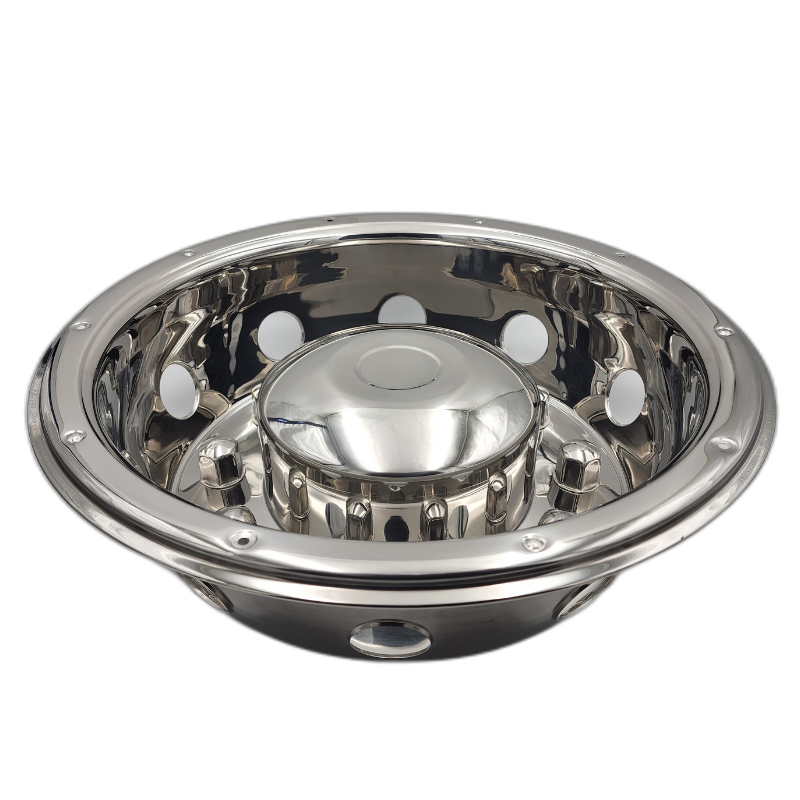 Capac roata cromat 22.5" din otel inoxidabil, tip DeLuxe, pentru roata spate [2]
