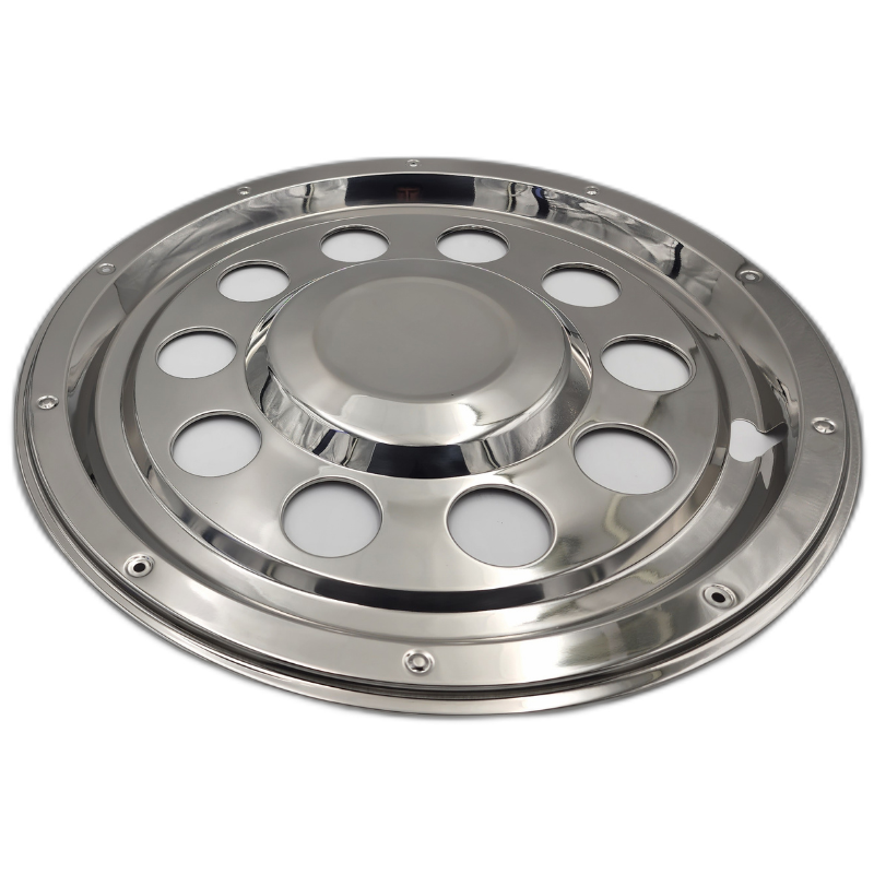 Capac Roata Spate, 22,5", din Otel Inoxidabil, cu 10 gauri de ventilatie, montaj pe inel [2]