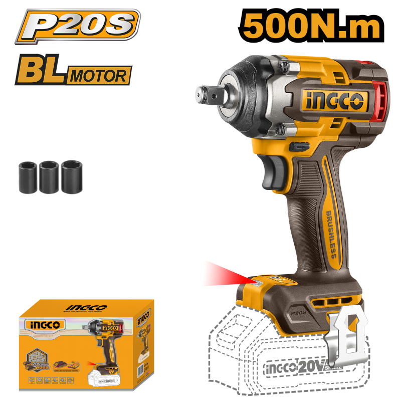 Cheie de Impact pe Acumulator, 650Nm, 20V, Brushless, 1/2’’ [1]