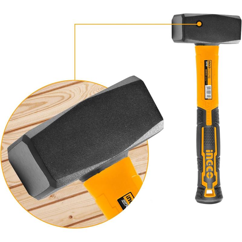 Ciocan Drept, 1 kg, Cap Otel Carbon Forjat, Maner Fibra de Sticla, Antișoc [4]