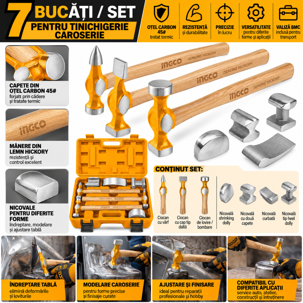 Ciocane tinichigerie, Set 7buc [6]