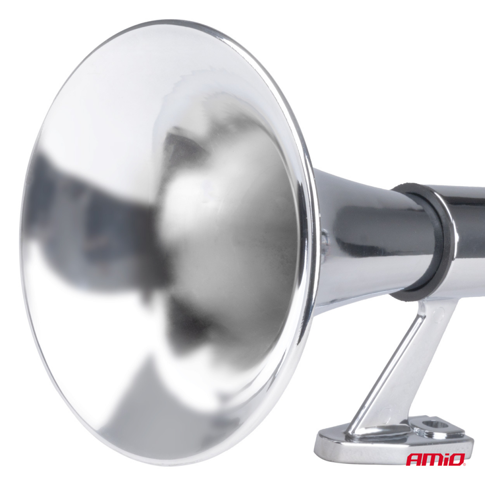 Claxon Fanfara Cromat, 640mm, 12V/24V - Semnal Acustic Auto [3]