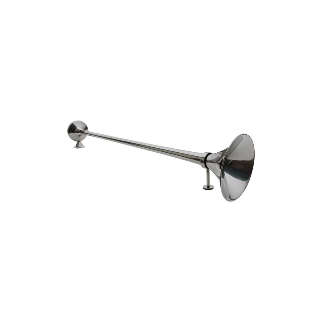 Claxon pneumatic 95 x 18 cm, inox, 122 dB, racord furtun 8 mm [3]