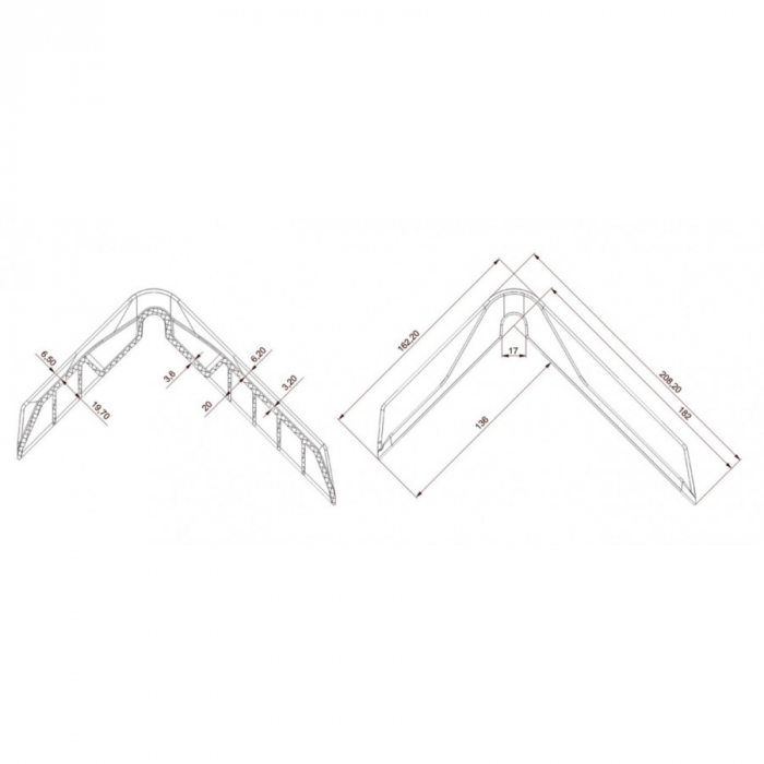 Coltar prindere palet 210mm x 160mm, negru - Truck LED N1086 [2]