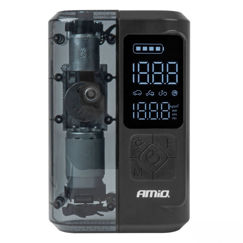 Compresor portabil auto wireless, manometru digital, 10 bar, powerbank, 12V, umflat anvelope, mingi si saltele [3]