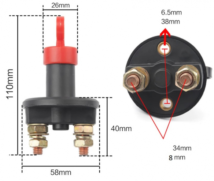Contact general rotativ, auto, cu doua chei - Truck LED E1245 [2]