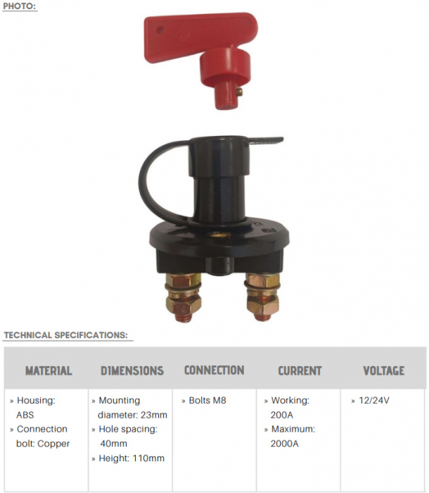 Contact general rotativ, auto, cu doua chei - Truck LED E1245 [9]