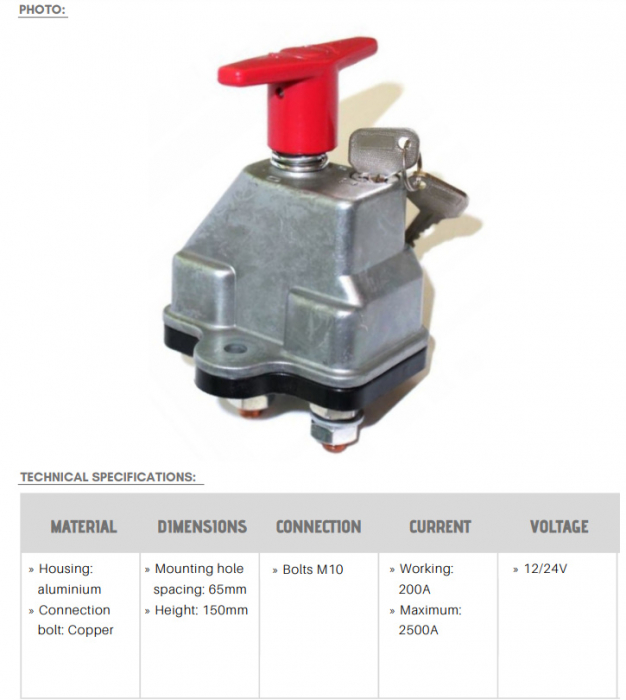 Contact general rotativ auto, Heavy Duty, cu cheie - Truck LED E1244 [2]