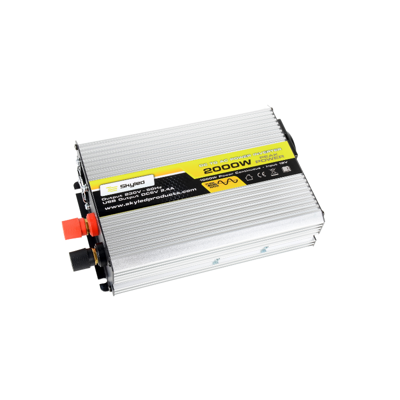 Convertor, Invertor auto, USB, 2000W (putere instantanee), 1000W putere continua, unda sinusoidala modificata, 12V - 230V, 50Hz [2]