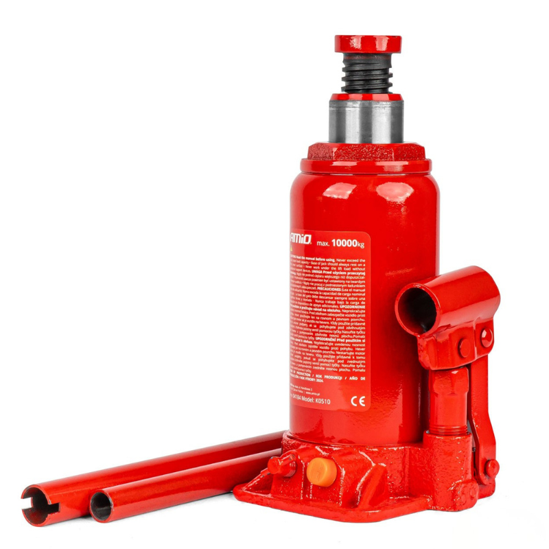 Cric Hidraulic Tip Butelie, Capacitate Ridicare 10 Tone, Cutie PVC Inclusa, 200-385mm [2]