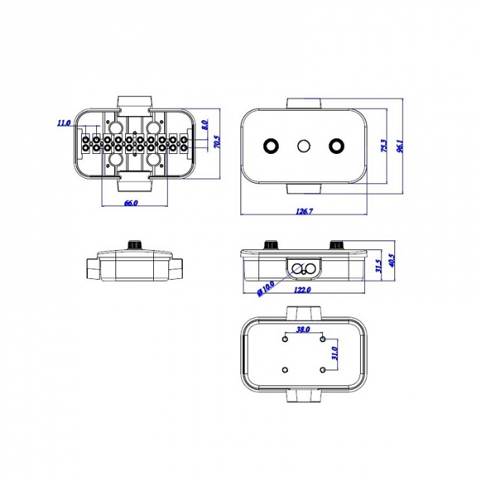 Cutie pentru conexiuni electrice, 10 pozitii - Truck LED E4036 [3]
