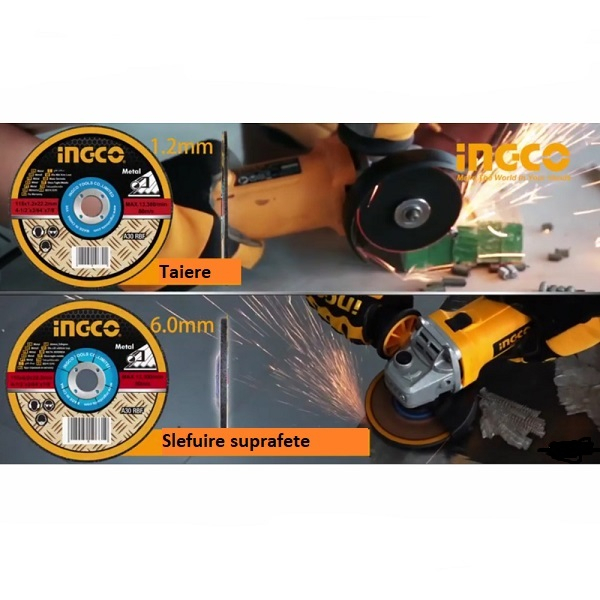 Disc abraziv, panza sefluire, degrosare metal 115mm - INGCO  MGD601151 [3]