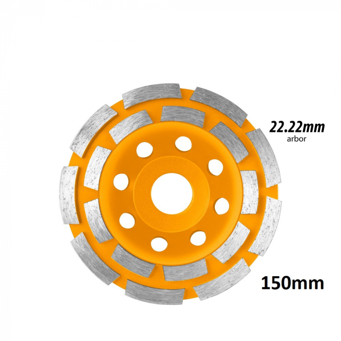Disc diamantat 150 mm, cu 2 randuri segmente pentru slefuit suprafete beton, mozaic, marmura [2]