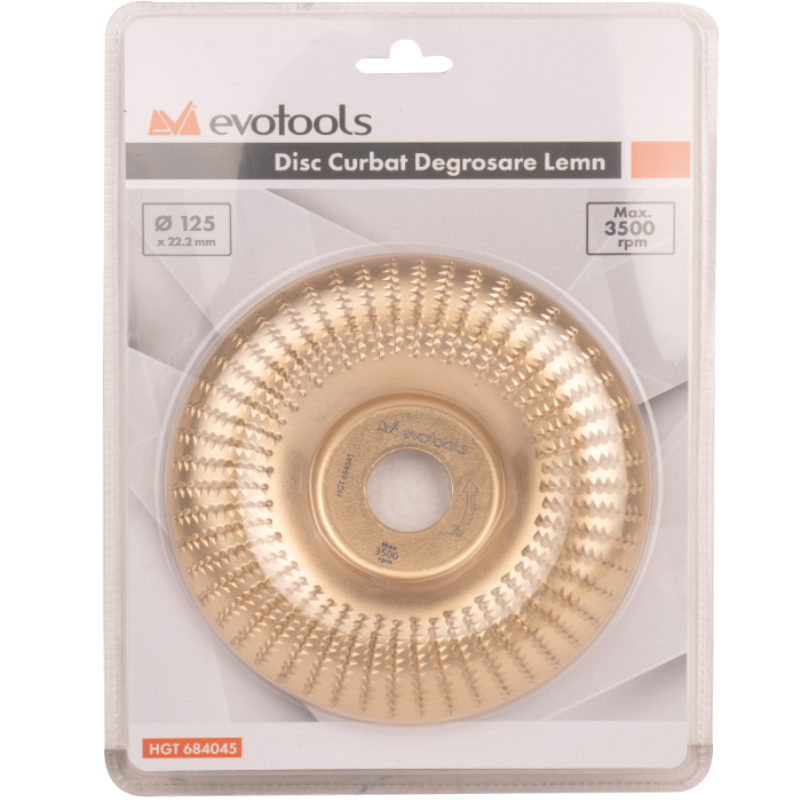 Disc pentru degrosare lemn, curbat, diametru 12.5cm, prindere 2.2cm [2]