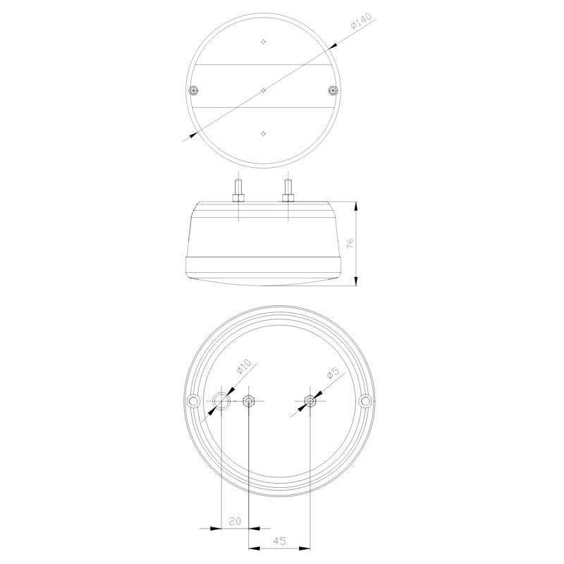 Dispersor, abajur pentru lampa rotunda semnalizare spate Fristom MD-016 [3]