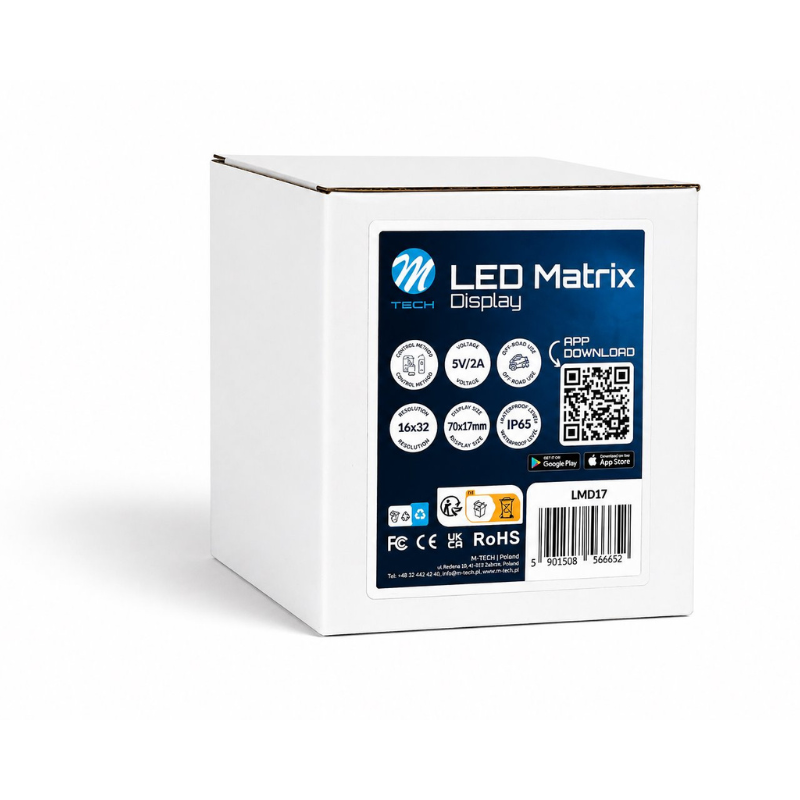 Display LED Matrix Flexibil Programabil 7 x 17.3 cm, USB 5V, IP65, Control aplicatie Android/iOS si Telecomanda [2]