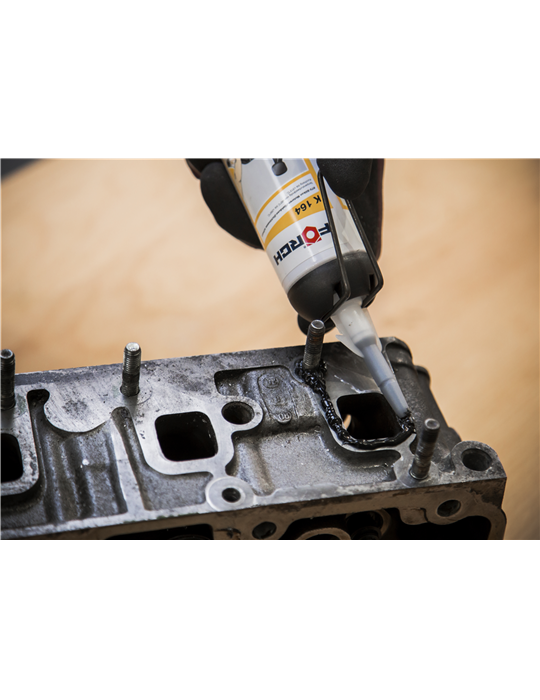 Etansant siliconic pentru motoare si carcase RTV, Negru, rezistent la temperatura, Forch, 200ml - Foerch 6486 4563, baie ulei [2]