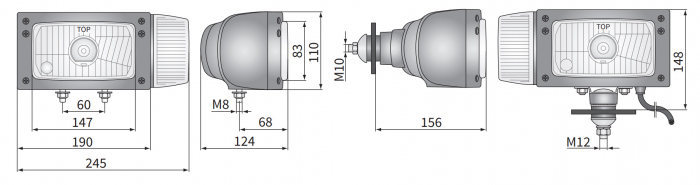 Far cu semnalizare si pozitie, faza lunga si scurta, pentru tractor, excavator, uilaje, Merlo, JCB, Manitou, Ausa - Wesem REPR2.4278 [2]