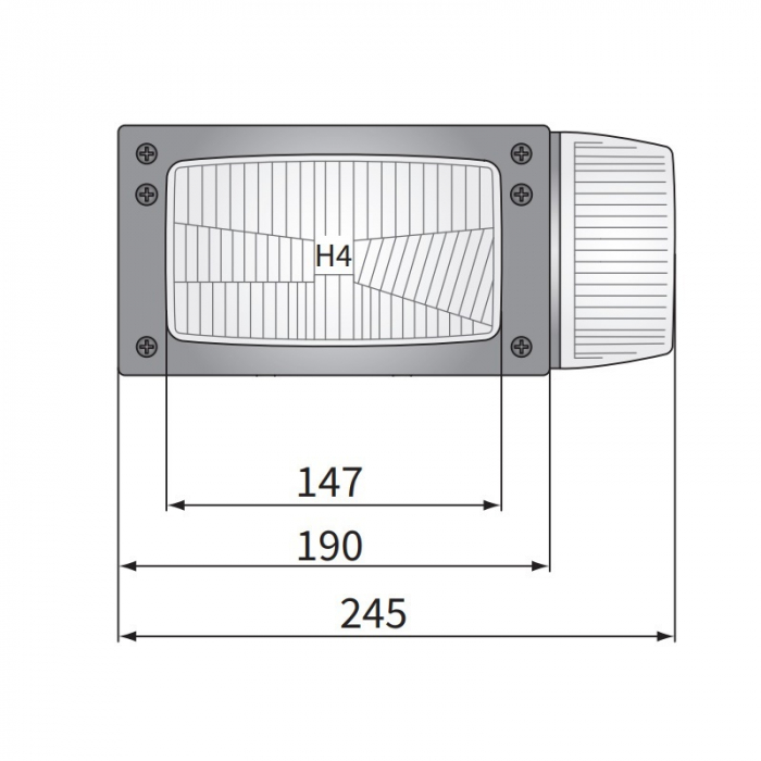 Far dreptunghiular cu semnalizare si 4 functii, conexiune cu mufa DT04-6P, 245 x 110 x 156 mm - Wesem REPR1.242 [3]