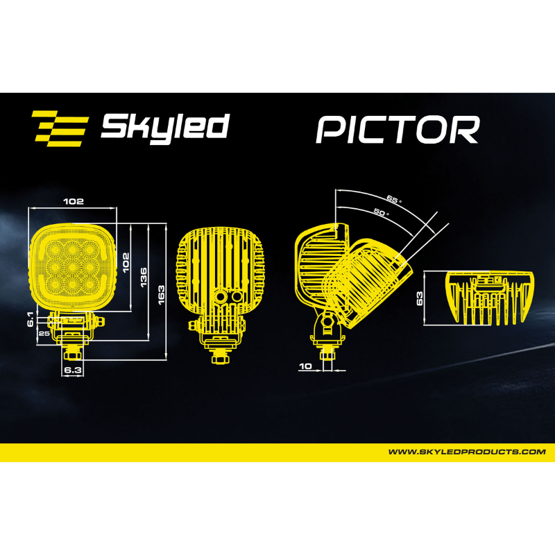 Far LED de Lucru, 6500K, 45W, 5000 lm, 12-48V, IP67/IP69K, Lumina de Pozitie Alba/Portocalie/Rosie [15]