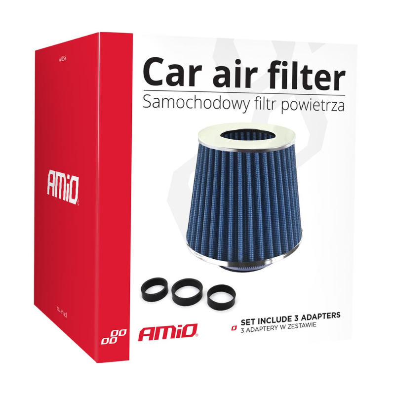 Filtru de aer auto conic, universal, bumbac cu plasa din otel inoxidabil, albastru, 16 x 15.5 x 11.8 cm [5]