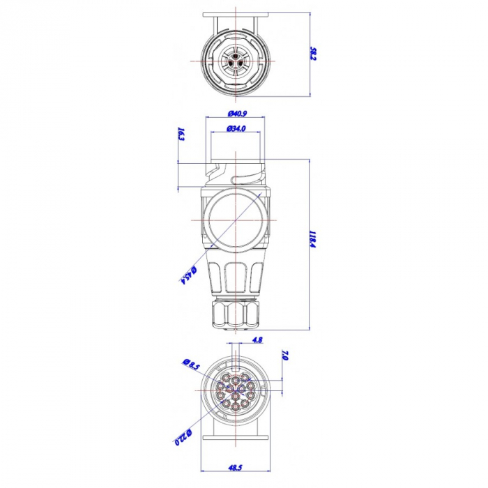 Fisa, stecher cu 13pini, 12V - Truck LED W-13-B [4]