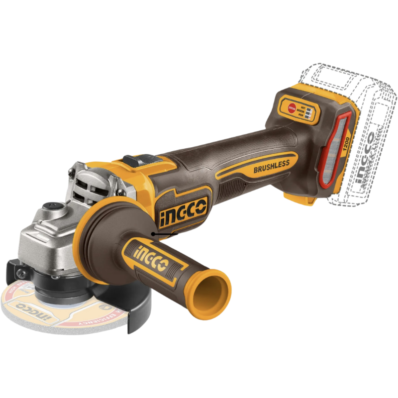 Flex unghiular, 11.5cm brushless, 20V 1200W 3 viteze, 2 acumulatori 5Ah set [2]