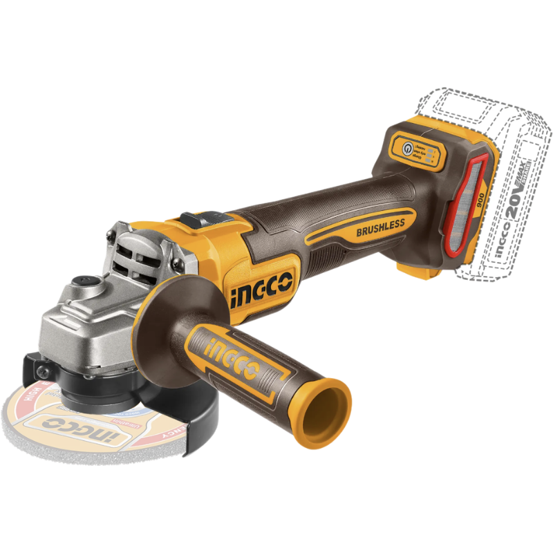 Flex unghiular, 20V 11.5cm brushless, 900W 3 viteze, cu 2 acumulatori 4.0Ah [2]