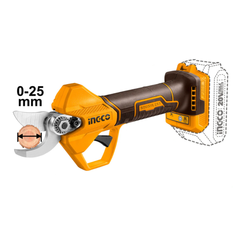 Foarfeca de gradina pentru taiat crengi, cu acumulator 20V, Ø25, pachet complet [6]
