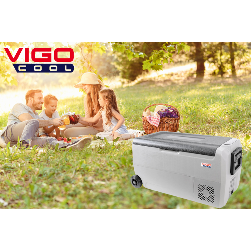 Frigider auto portabil cu roti si maner telescopic, 36L, compresor, 12/24/230V, Bluetooth si Aplicatie [14]