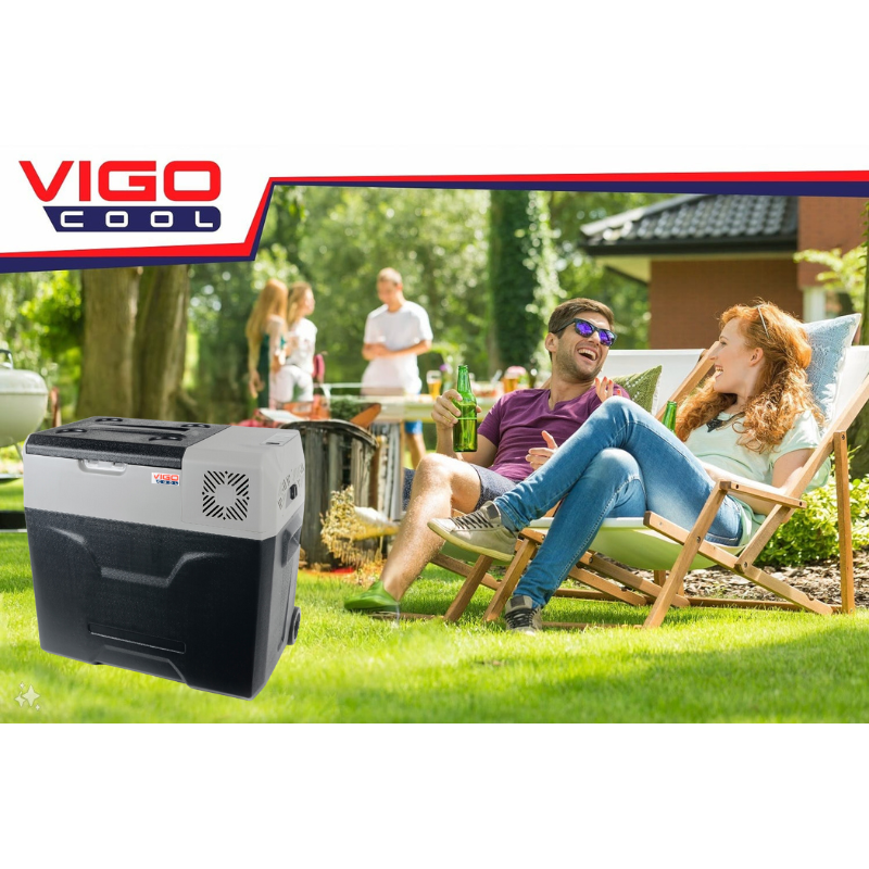 Frigider auto portabil cu roti, VigoCool 50L, compresor, 12/24/230V, Bluetooth [6]