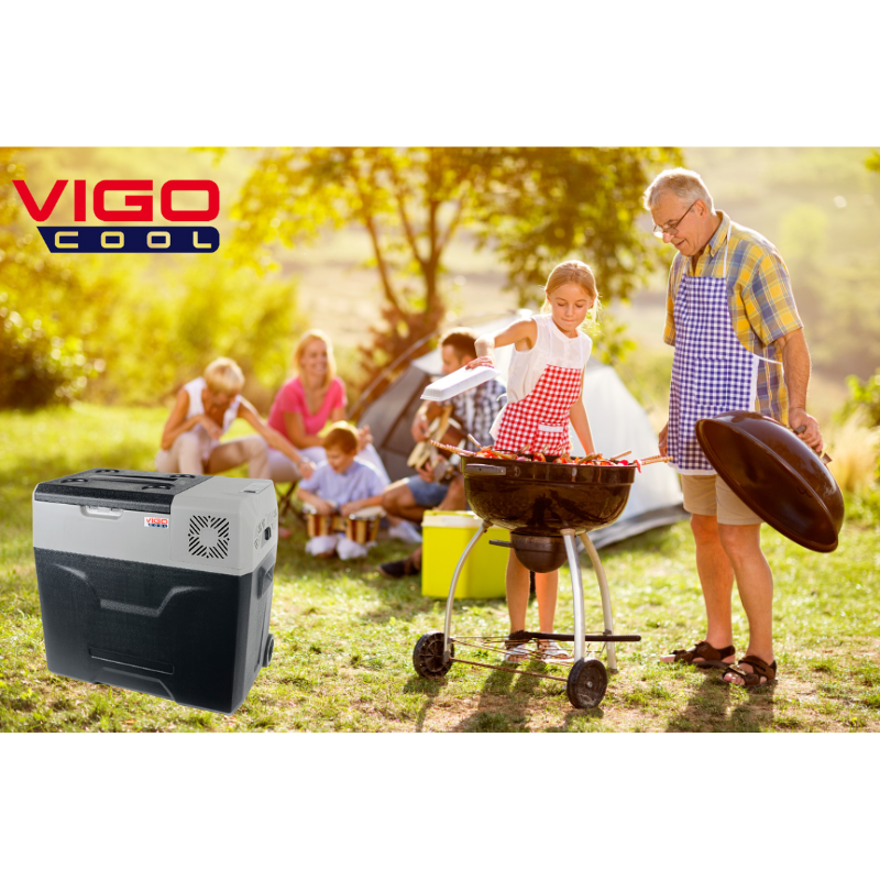 Frigider auto portabil cu roti, VigoCool 50L, compresor, 12/24/230V, Bluetooth [5]