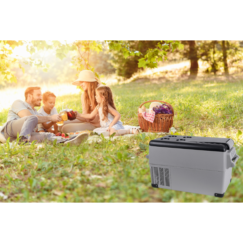 Frigider auto portabil VigoCool 35L, compresor, 12/24/230V, Bluetooth, cu doua compartimente [13]