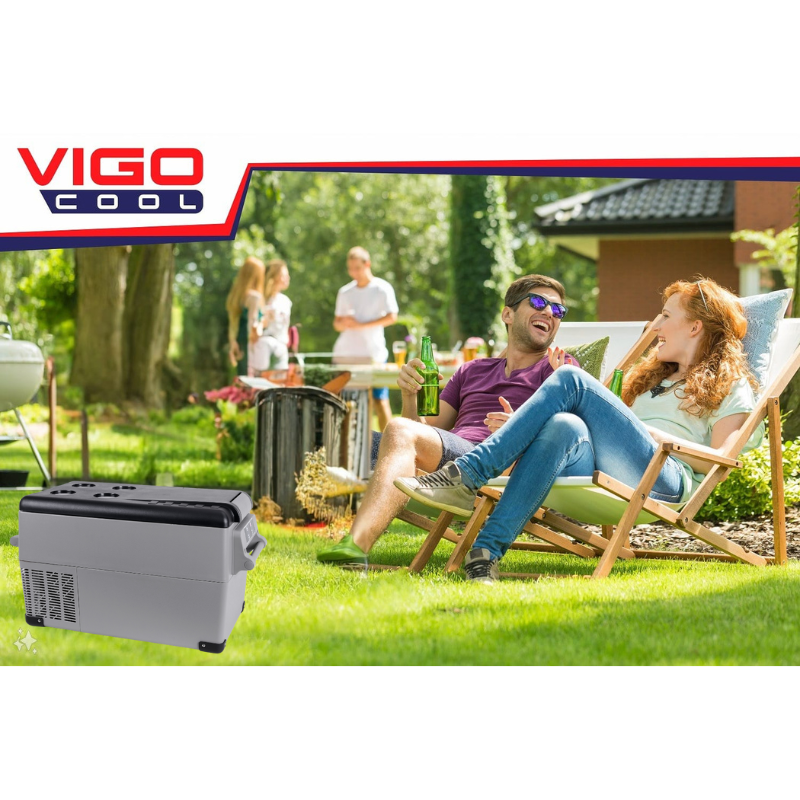 Frigider auto portabil VigoCool 35L, compresor, 12/24/230V, Bluetooth, cu doua compartimente [12]
